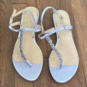 Elegant Lavender Sandals with Rhinestone Detailing